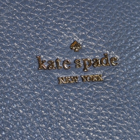 Kate Spade Blue Pebbled Leather Satchel Tote Bag - Picture 4 of 16